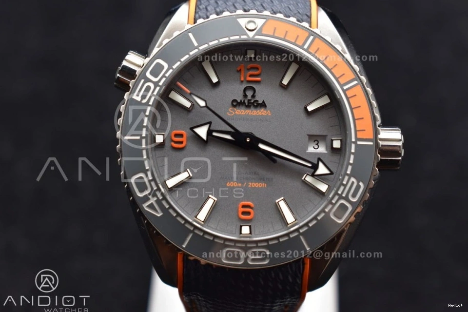 on Planet V2 Ocean Gray Super 1:1 43.5mm Dial VSF Nylon Clone Edition SS Orange Black Strap A8900 Best Bezel 1117